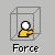 15 pixel-art icons showing a yellow figure in a gray cube, with text labels and evolving visual effects like green particles, orange sparks, and red splatters