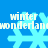 Blue background with light blue snowflakes and repeated white text reading 'winter wonderland' in pixelated font.