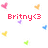 Pixelated icon with pink text 'Britny<3' surrounded by colored heart shapes on white background.