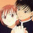 Pixelated anime-style contact sheet showing two characters kissing on the left and text "Anime IM" with a signature on the right, arranged in a 2x1 grid.