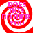 Four identical red and white spiral patterns with pink text reading 'DOES THIS BOTHER YOU' arranged in a
