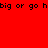 A static digital image divided into four quadrants with text repeating across them in pixelated font on solid backgrounds.