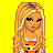 Pixel art contact sheet showing three distinct animated frames of a cartoon character with blonde hair, orange tiger-print pants, and text phrases on a yellow background.