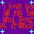 Purple background with repeating red text and light blue star shapes, no visible animation changes.