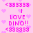 Pixelated pink background with repeating text and heart symbols in a
