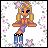 Animated contact sheet of a pixel art character with blonde pigtails and flower crown, showing sequential frames where text builds up to "I'LL TRY TO KISS YOU IF YOU LET ME" against starry background.