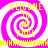 Four identical display a pink and white spiral background with yellow text reading "WELCOME TO MY PAGE" and a yellow horizontal line of repeating H characters below the text