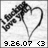 Black-and-white pixelated icon shows a heart outline with a key inside, below which is the date 9.26.07 and a left-pointing arrow symbol.