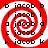 Red and white spiral pattern with black text 'jacob' repeated in a circular arrangement, surrounded by letters b, l, a, c, k on a white background.