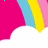 identical rainbow and cloud icons with animated sparkles appearing in the pink background