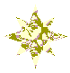 A star-shaped icon with eight points, displaying a pattern of green and yellow pixelated camouflage on a gray background.
