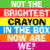 Pixelated text in six horizontal color bands: green, red, yellow, blue, orange, pink. Each band contains a phrase segment with distinct lettering styles.