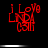 Red pixelated text on black background reads "i Love LINDA CASH" with horizontal white bars appearing below the text in some frames.