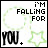 Animated pixel art shows text 'I'M FALLING FOR YOU' with a green star outline; the first frame has a plus sign, second has an X.