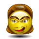 Animated yellow cartoon face with brown hair showing multiple facial expressions and head angles against a white background.