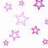 Pixelated pink stars float on a white background while black display "live life" and "in the fast lane" in matching text