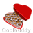 Animated contact sheet of a red heart-shaped box with open lid revealing chocolates inside, displayed in 14 frames across a 4x4 grid layout.