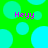 Green background with cyan circles and purple text reading 'Heyy' in four locations.