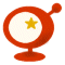 Red circular icon with antenna-like protrusions and a star symbol inside, transitioning to display 'go!' text while retaining the star.