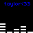 Blue text 'taylor(33' appears above and below white horizontal bars on a black background, with the top-left bar sequence differing from other sequences.