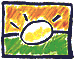 Three distinct cartoon-style show a sun, cracked egg, and explosion with colored backgrounds