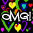 Animated icon with heart-patterned background displaying 'OMG!' text, transitioning to 'um... I forgot' with a hand and bubbles.