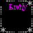 Four identical purple 'Emot' text icons arranged in a on black background with white dotted and star-shaped border elements