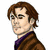 Pixelated character portraits with text labels showing different poses and interactions between two figures.