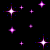 Animated contact sheet of four frames showing purple starbursts on black background with varying brightness and size across sampled frames.