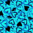 Pixelated blue and black pattern with irregular dark shapes scattered across a cyan background, no visible text or distinct subjects.