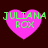 Four pink heart-shaped icons with green text 'JULIANA ROX' on a dark brown background, each showing slight variations in pixelation and color saturation.