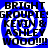 Blue and white spiral background with black text reading "BRIGHT GROUPIES KEVIN & ASHLEY WOO!!!" repeated in a pattern