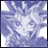 Pixelated anime-style character with light blue hair and white face on left; black background with 'Anime IM' text above 'COM' text on right.