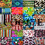 A pixelated collage of colorful, abstract shapes and patterns in a grid layout with no discernible figures or text.