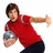 A pixelated image of a person in a red shirt holding a silver object, with bold red text reading "Woah Man" on the right side.