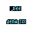 Pixelated text icons in cyan and black display 'FEE' above 'JENA SIX', with variations in letter clarity across frames.