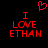 Red pixelated text 'I LOVE ETHAN' on black background with red heart symbol above, two identical frames side-by-side.