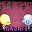 Two cartoonish figures with large round heads face each other against a pink background, one yellow and one light blue.