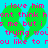 Pixelated text in pink and green over a cyan background with repeated phrases about loving someone.