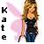 Pixelated static image of a woman with long brown hair holding a microphone, standing beside vertical text reading 'Katte' on the left.