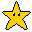 Six yellow pixelated stars with black outlines arranged in a , each displaying distinct facial expressions and orientations against a gray background