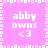 Pixelated pink background with white text 'abby owns <3' repeated in four quadrants, bordered by a pixelated frame of alternating light and dark squares.