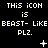 Pixelated text repeats across a black background with animated white symbols appearing and disappearing in sequence.