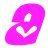 Static pixelated icon of a pink cartoon character with white eyes and mouth on a transparent background.