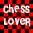 Red and black checkered background with white text reading 'chess lover' in two , displayed across multiple