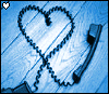 Animated contact sheet showing two frames of a blue-toned icon with heart-shaped border and phone receiver, featuring pixelated heart symbol change between frames.