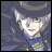 A 48x48 pixel buddy icon featuring a character with light-colored hair and a dark hat on the left, paired with text reading "Anime IM" and "COM" on the right against a black background.