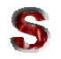 Red S-shaped symbols with textured surface appear in a on gray background, each with white outline and dark shadow
