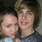 Two people in a pixelated photo with red and blue text reading 'back away from Serena's Man!!' on the right side.
