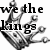 Pixelated black-and-white image of an anchor with overlaid text reading 'we the kings' in bold, blocky letters.